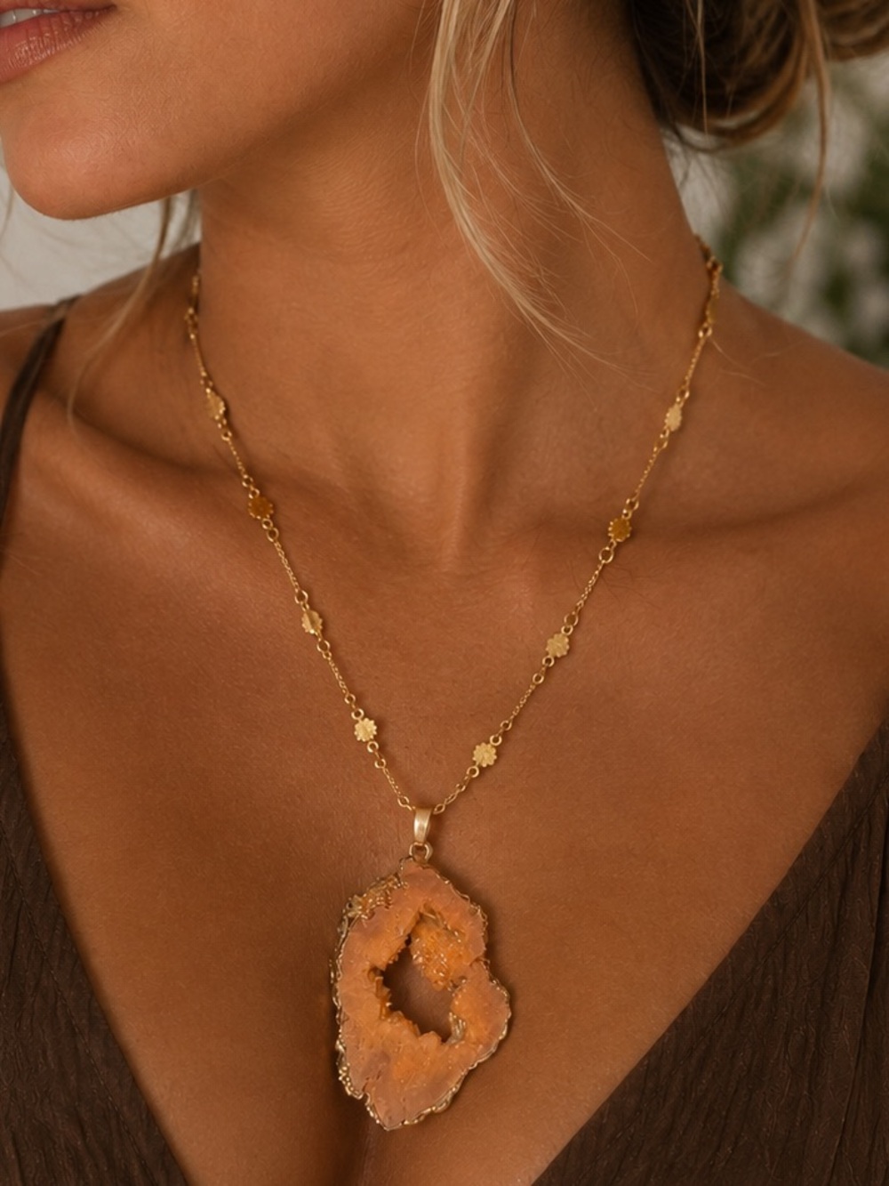 Handcrafted crystal necklace